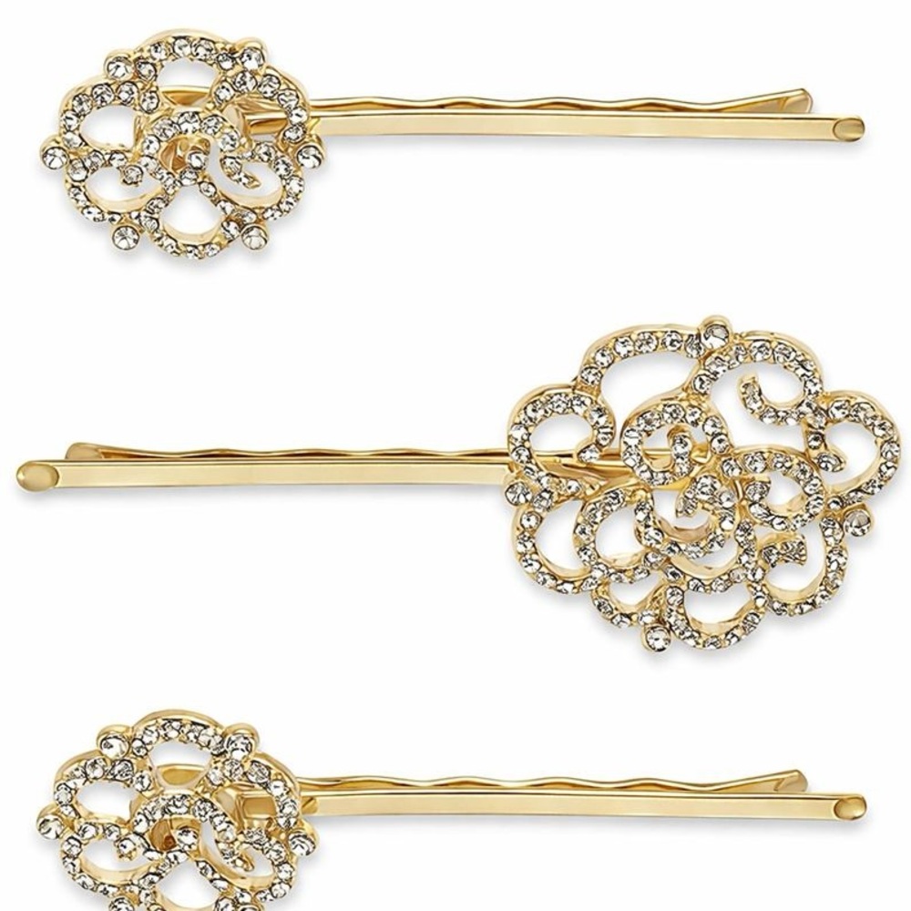 I.N.C. International Concepts® Gold-Tone Pavé Hair Pins – 3-Piece Set